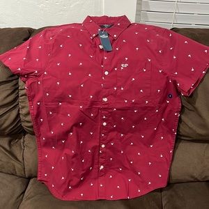 Hollister Mens burgandy button up size large